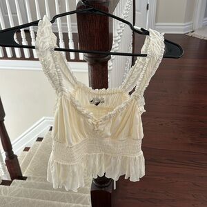 Cream/white float tank top